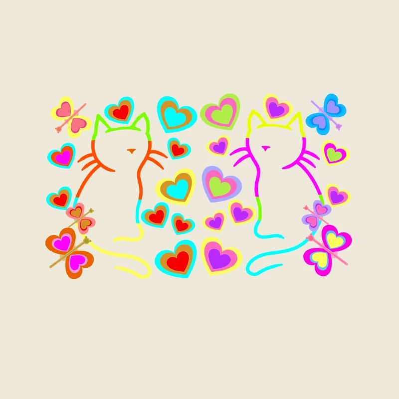 Vintage Rétro Chats Chat Chaton 80s 90s