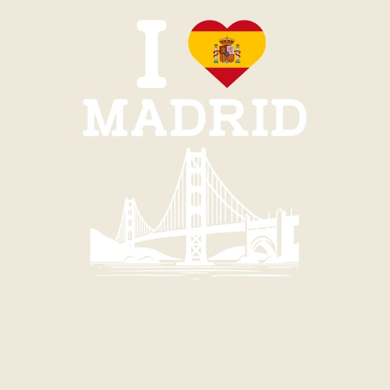 J’aime Madrid Cool Golden Gate Bridge Espagne Drapeau