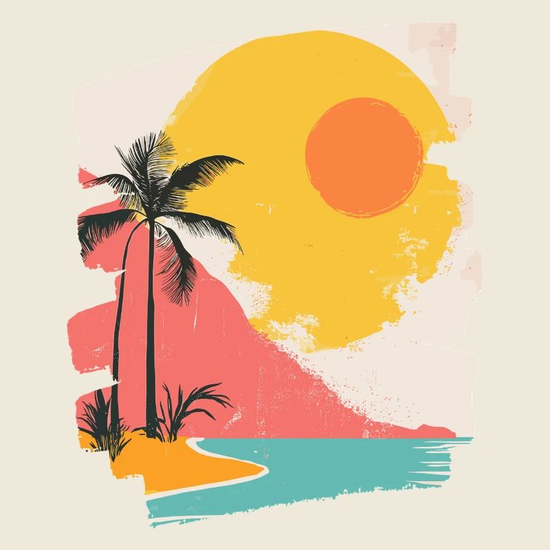 Summer Palm Tree Sunset