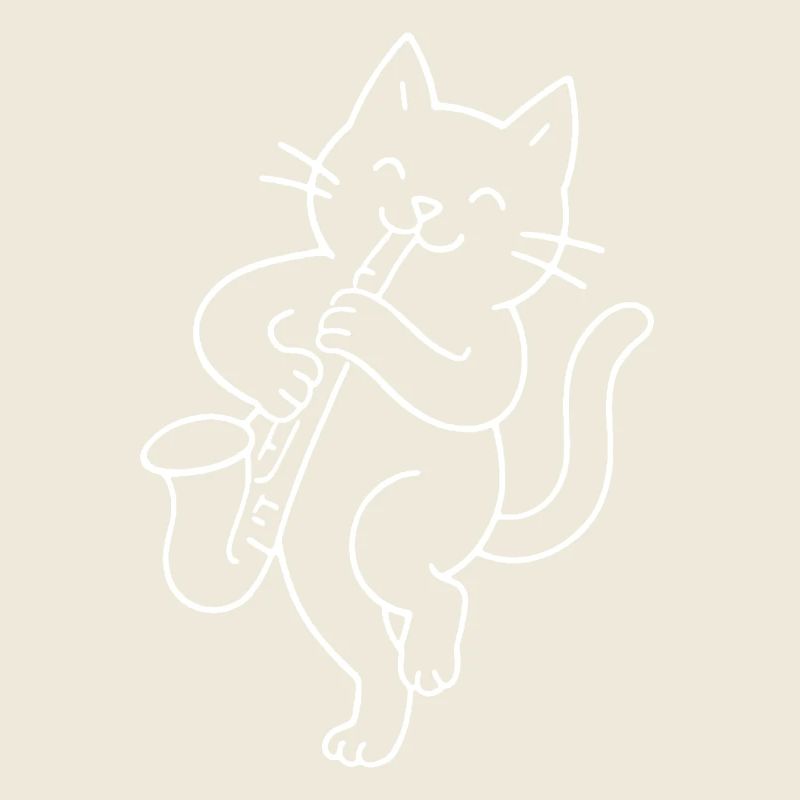 Cat plays saxophone