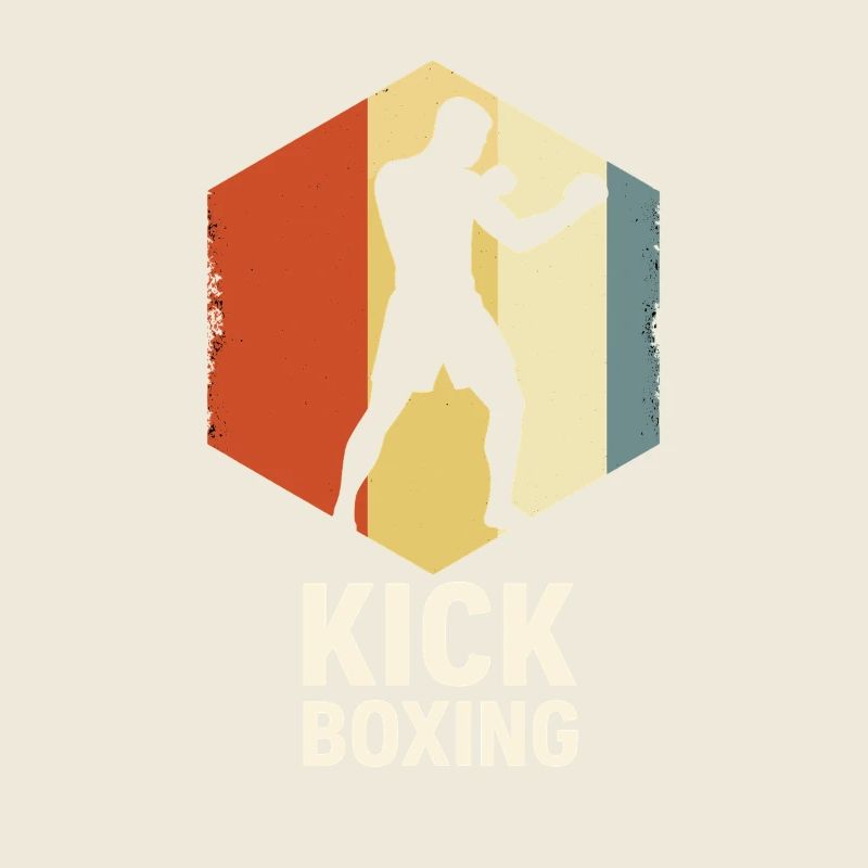 Retro Kickboxer Silhouette