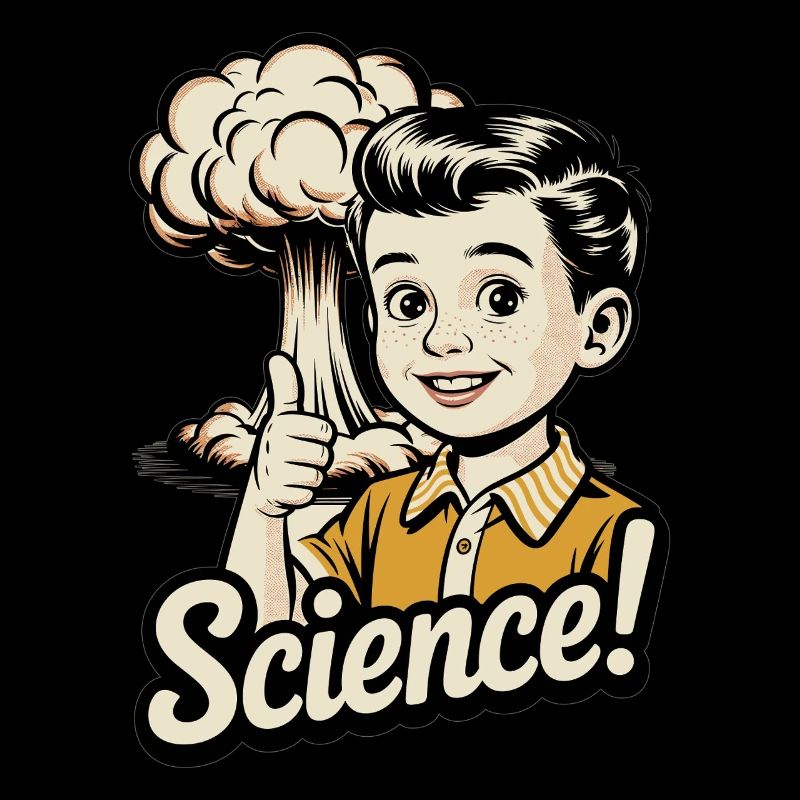 Science – Design satirique atomique vintage