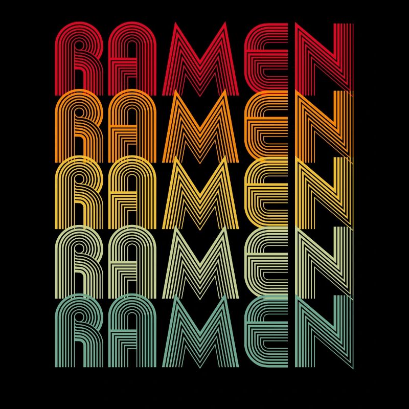 Retro Ramen Typography Food Design