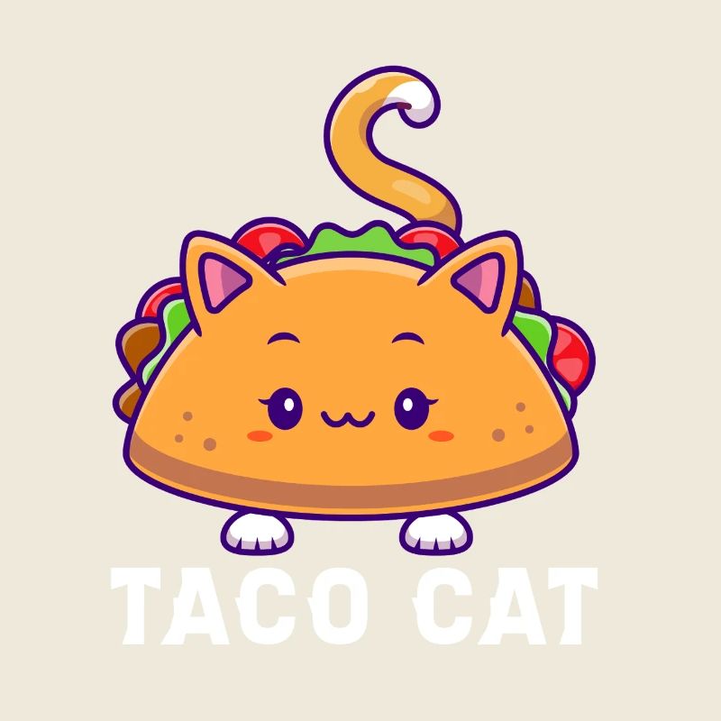 Taco Cat Adorable Kawaii Food Art