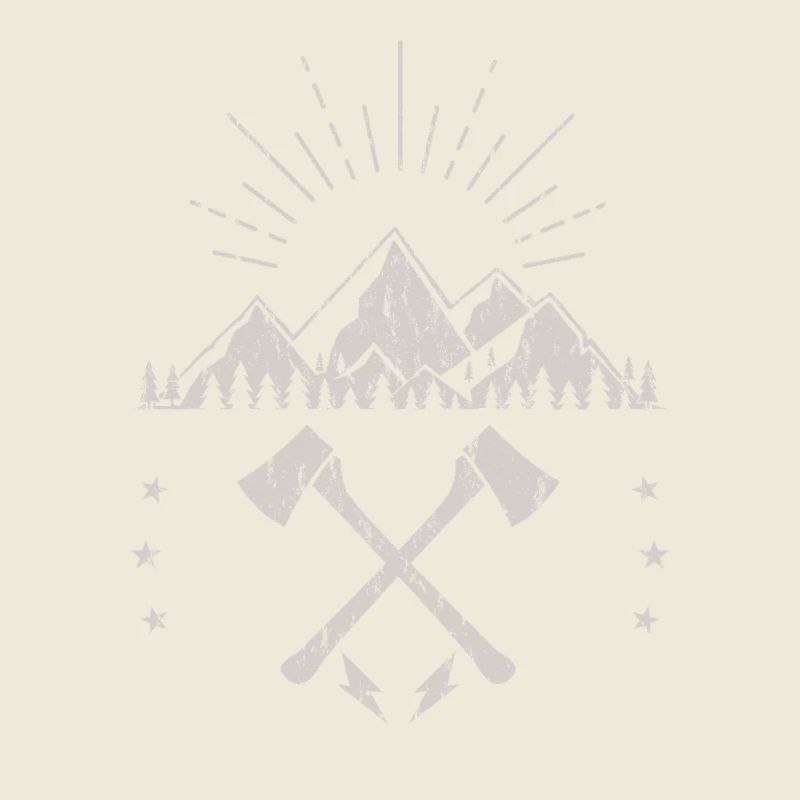 Robustes Berg-Sonnenaufgangsaxt-Emblem