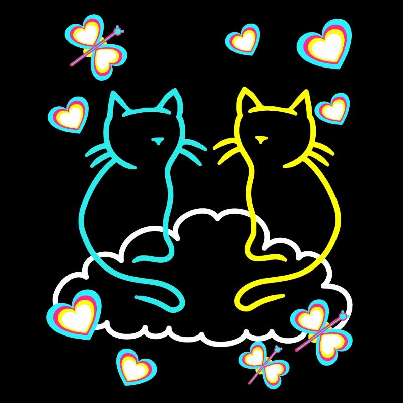 Rétro Chats Chat Enfants Filles Garçons Ados
