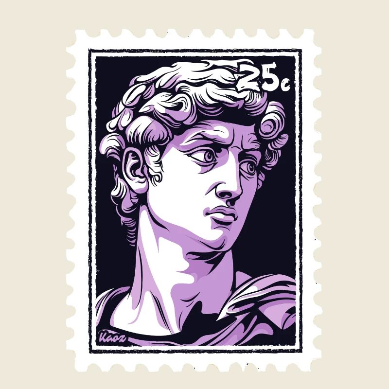 David de Florence Timbre-poste – Classique en violet
