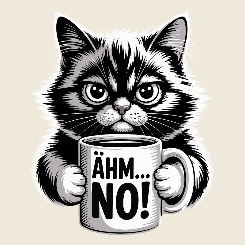 Ähm... No! Katze Mit Kaffee Humor