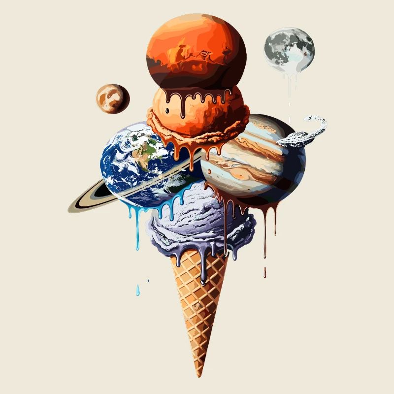 Planeten Eiscreme Waffel Kosmische Einskugel