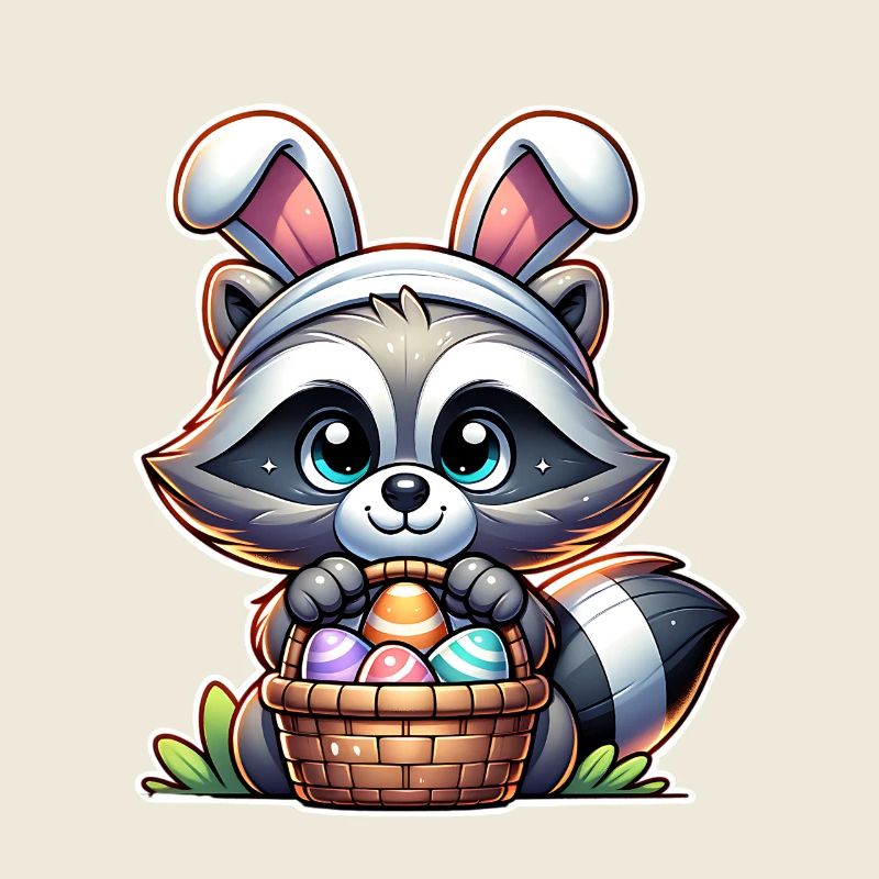 Waschbär Ostern Osterkorb