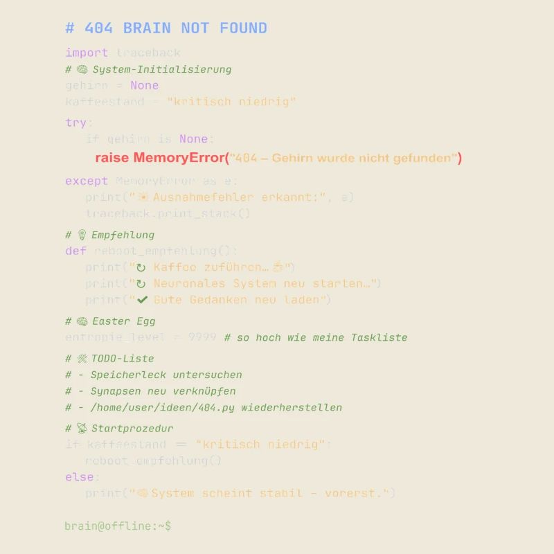 404 Brain Not Found Python Code