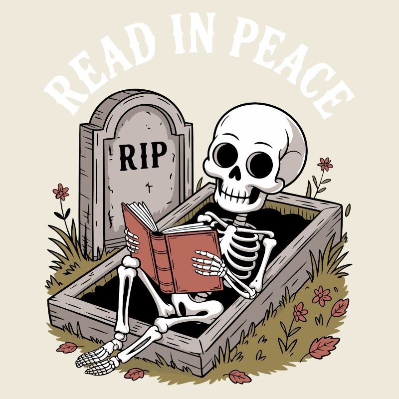 Read In Peace Skeleton Bücher Reading Funny Reader