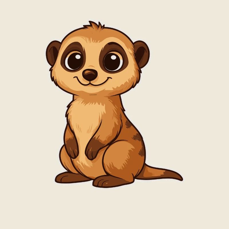Mignon suricate dessin animé