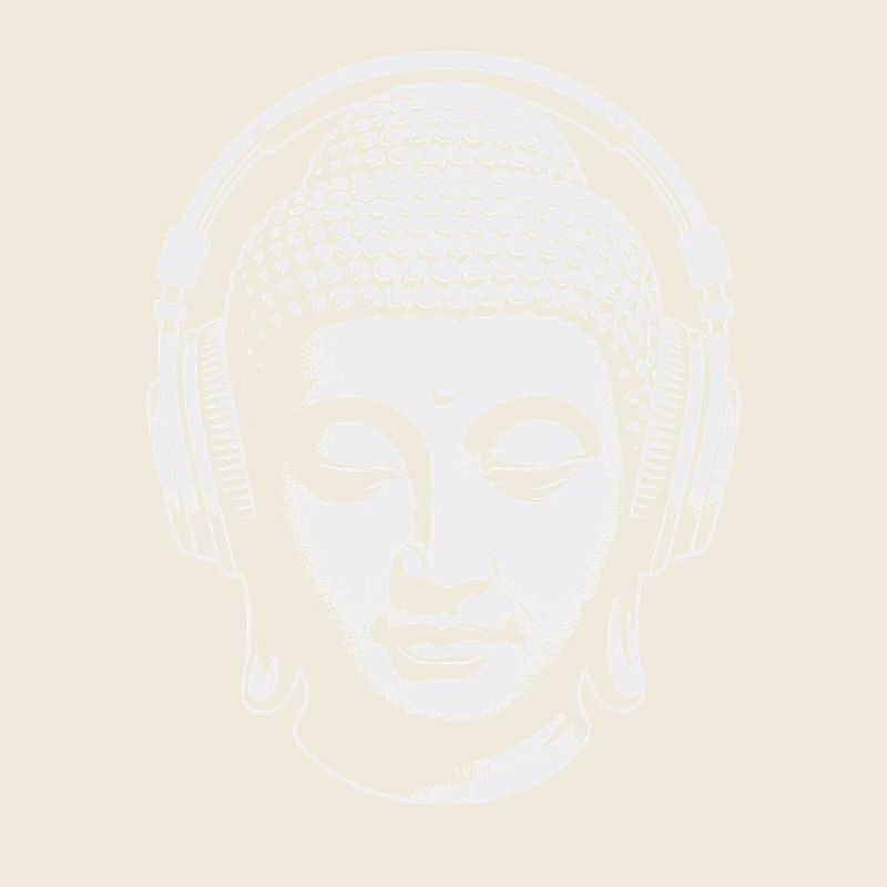 Bouddha avec casque Mindfulness Musique Boho Zen