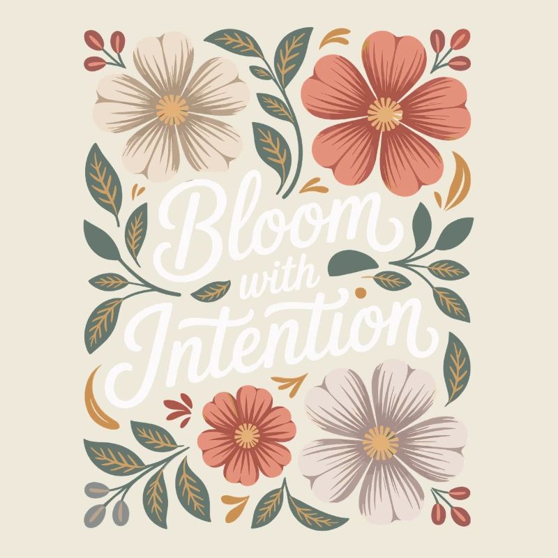 Blühe Mit Absicht Boho Blumen Vintage