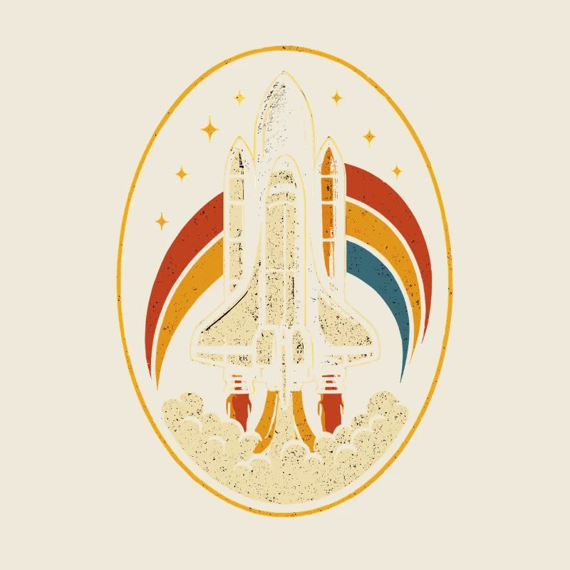 Retro Space Shuttle – Raketenstart Vintage