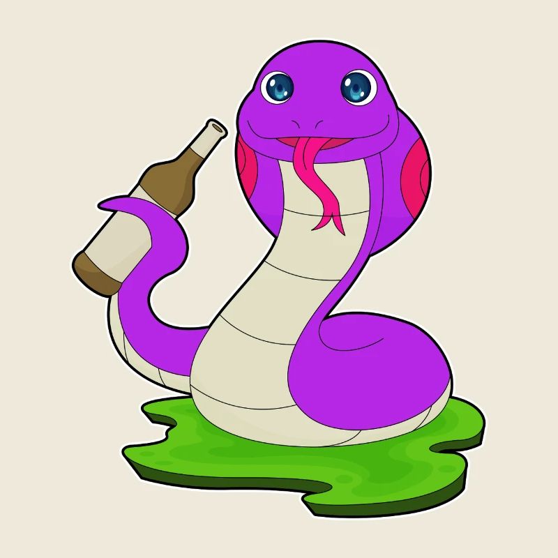 Schlange Flasche Bier