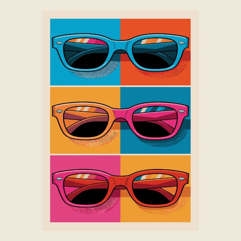 Bunte Sonnenbrillen Pop-Art Stil