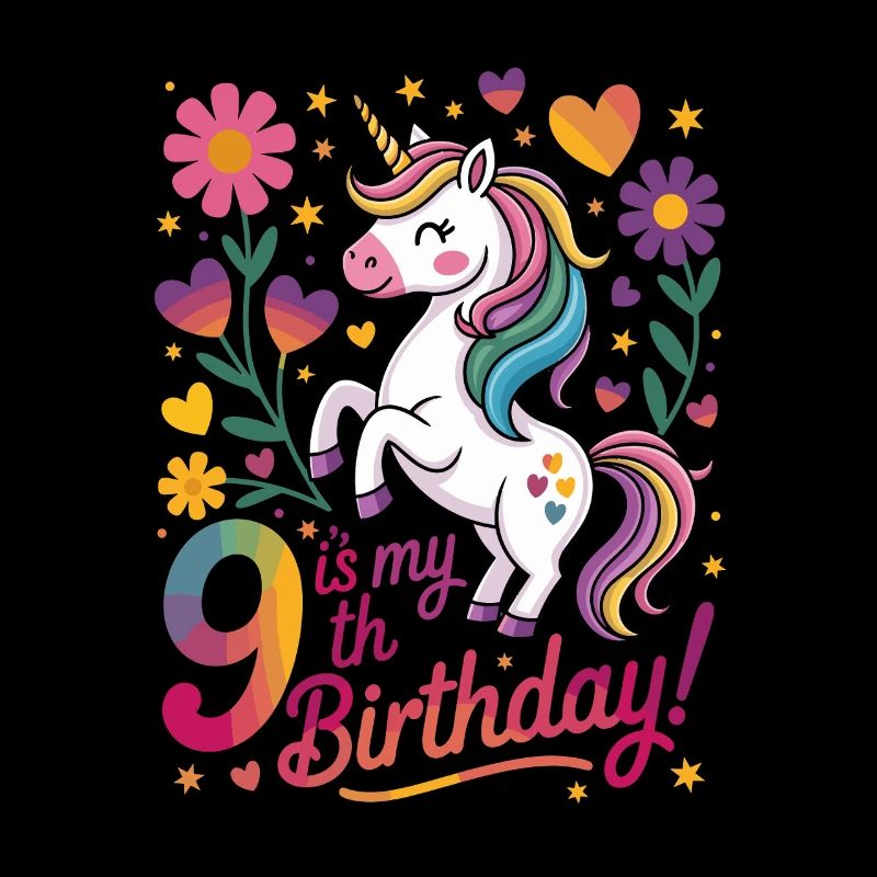 Einzigartiges Einhorn: 9. Geburtstag Feiern Mit
