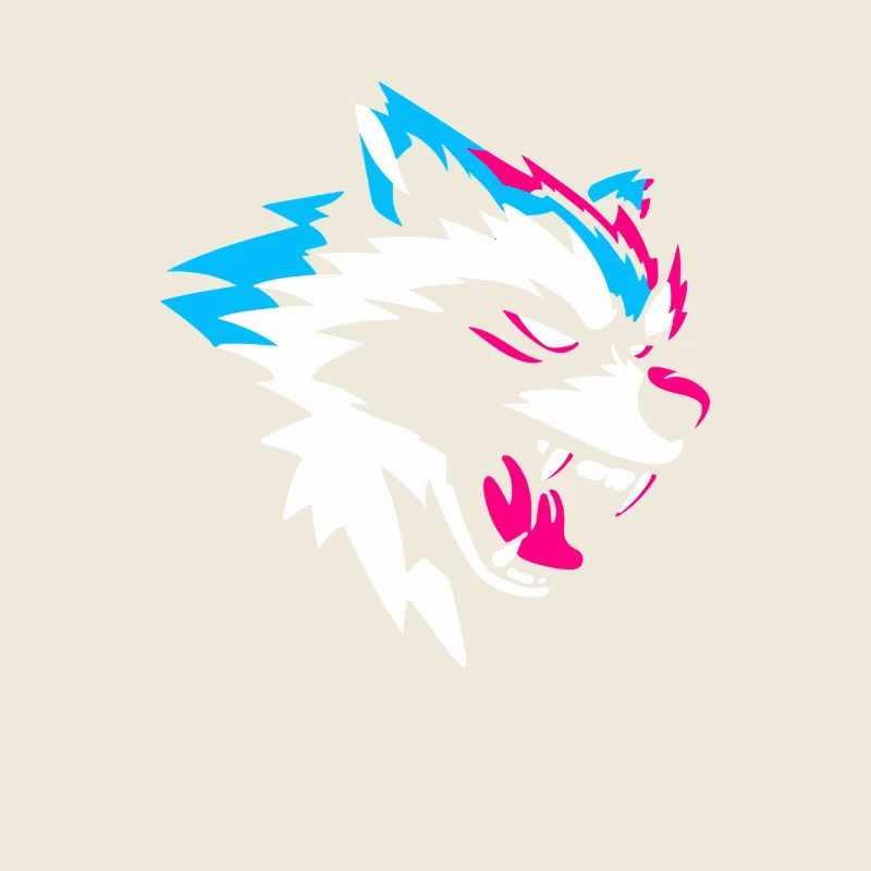 Neon Wolf Head – Aggressive Gaming Design