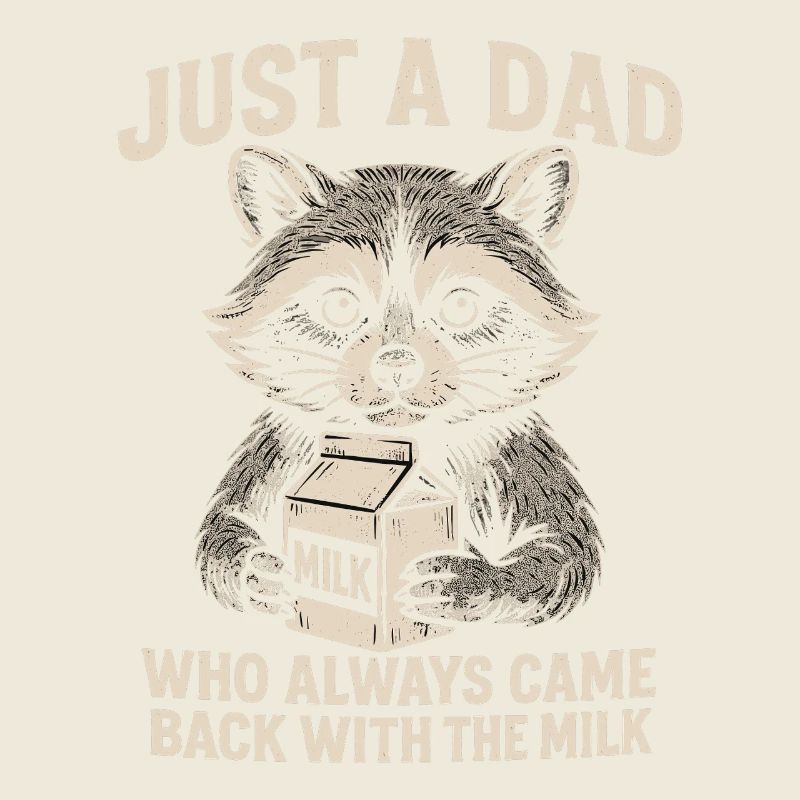 Papa Raccoon Brings Back Milk