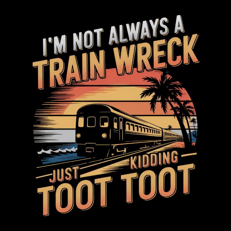 Épave de train Humour Coucher de soleil