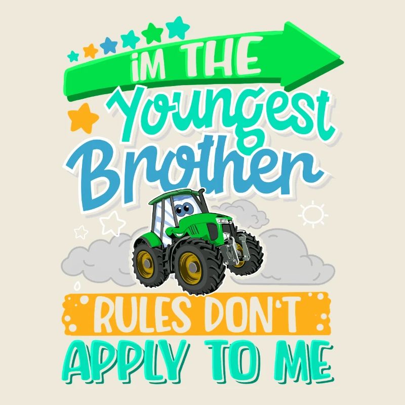 Jüngster Bruder mit Traktor Motiv