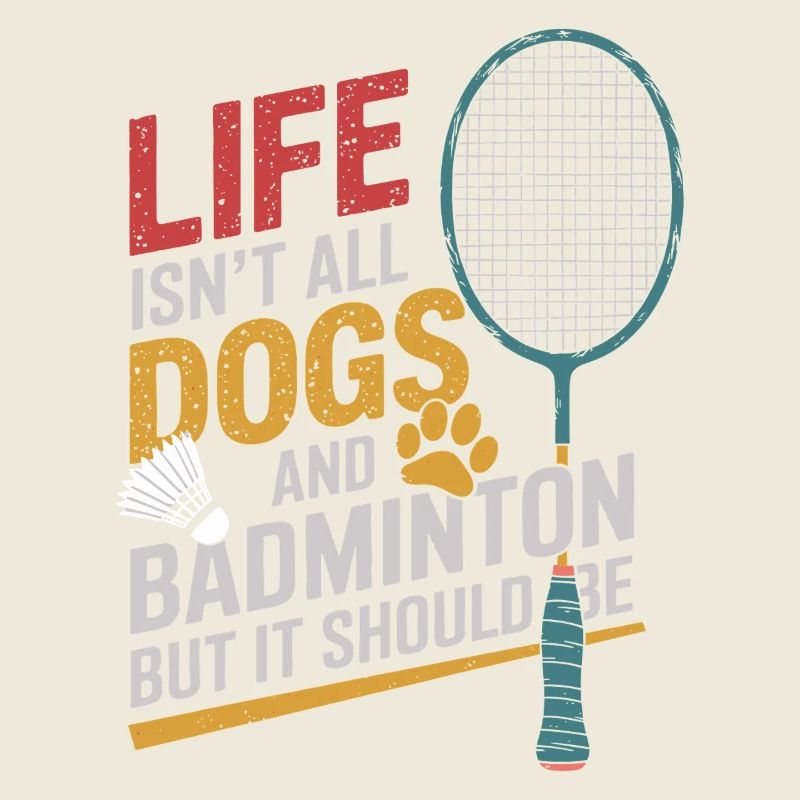 Chien et badminton