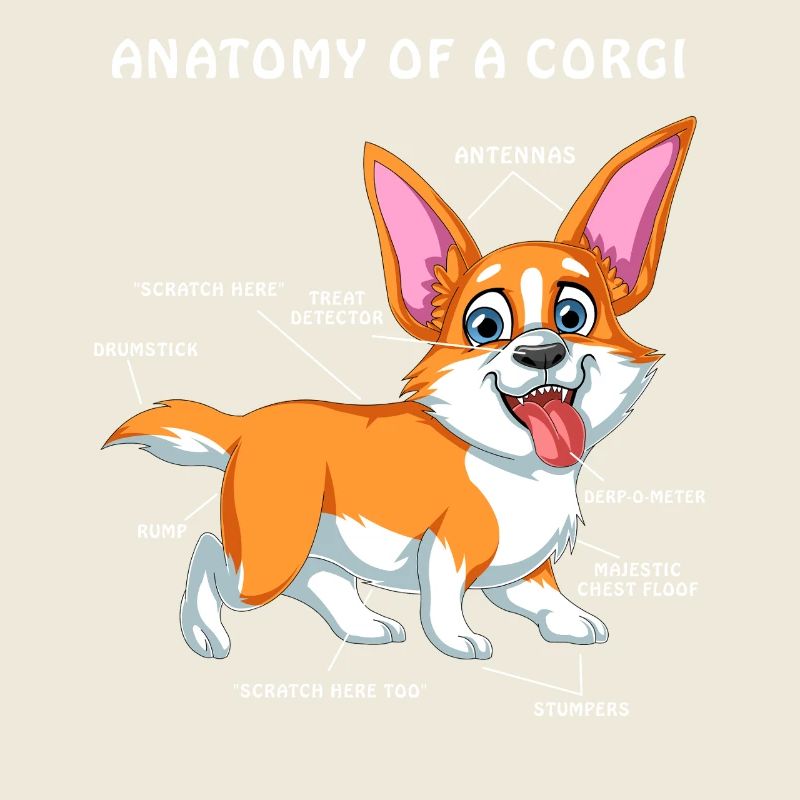 Anatomie eines Corgis – Lustiges Hundeliebhaber-Design