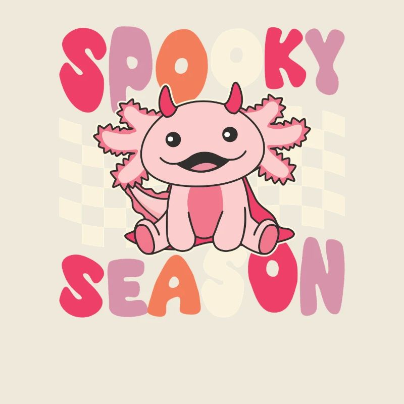 Axolotl Halloween Groovy Devil Saison effrayante