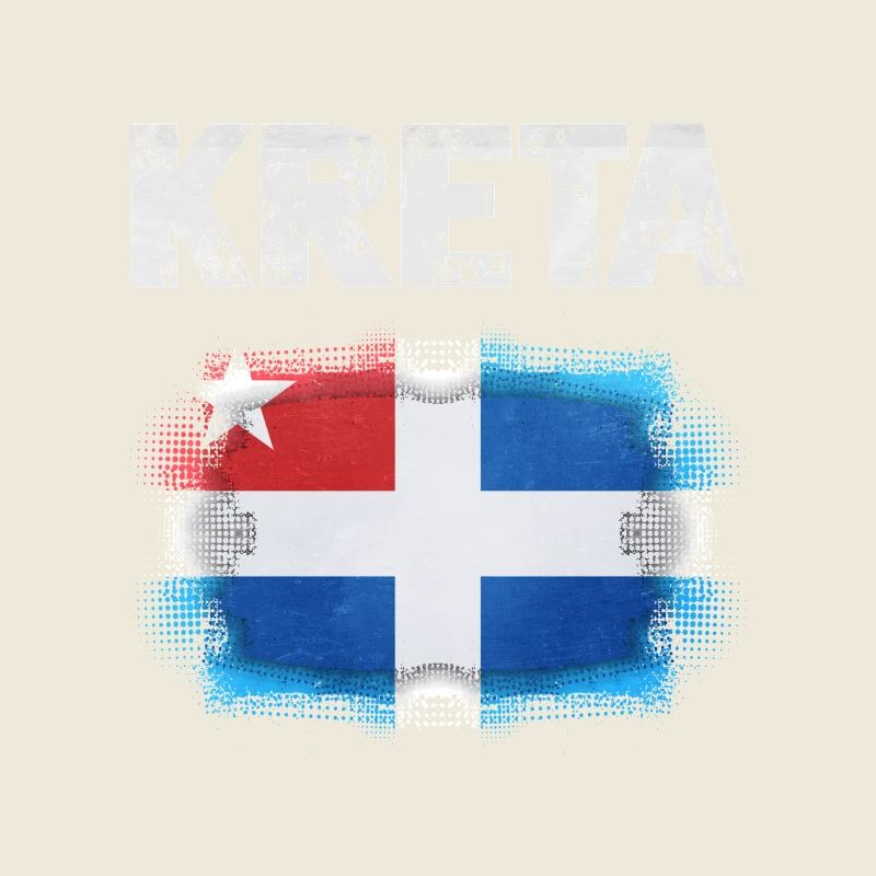 Kreta Flagge Design mit Wasserfarben-Effekt