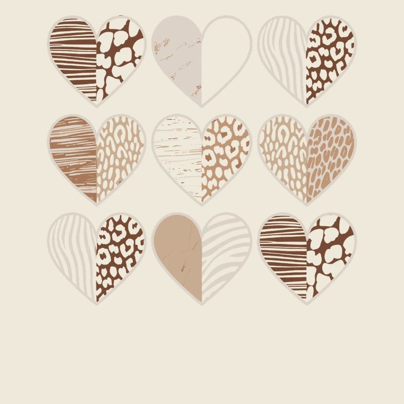 Leopard pattern heart design