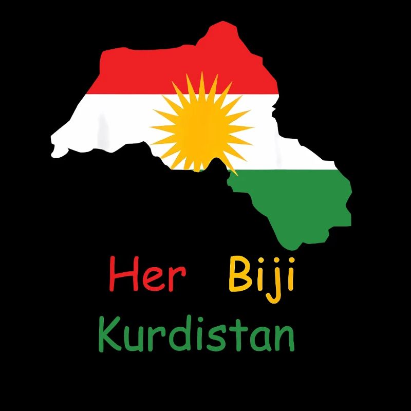 Drapeau du Kurdistan avec soleil kurde