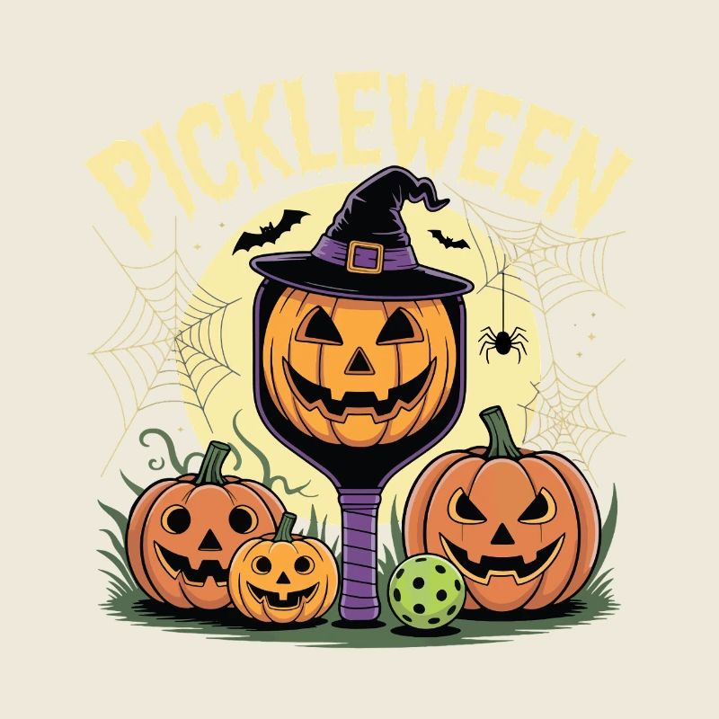 Pumpkin Pickleween Pickleball Player Halloween