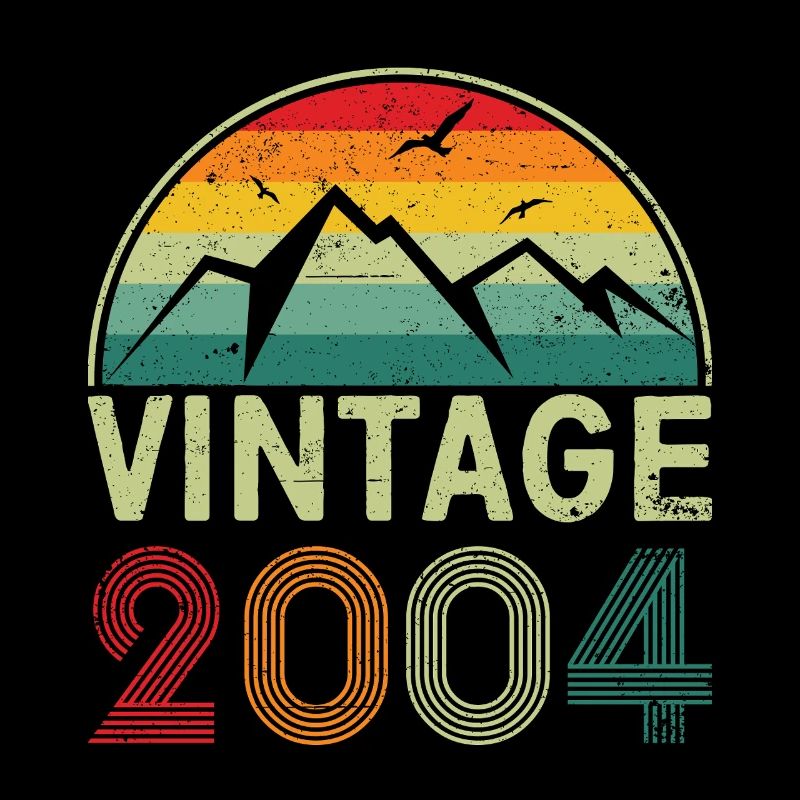 Retro Mountain Sunset Design