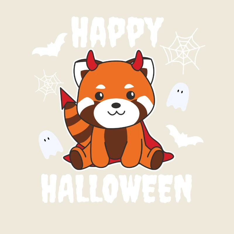 Red Panda Happy Halloween Cute Devil Costume