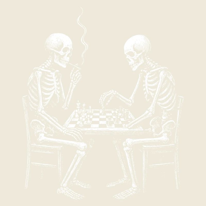 squelettes jouant aux échecs illustration