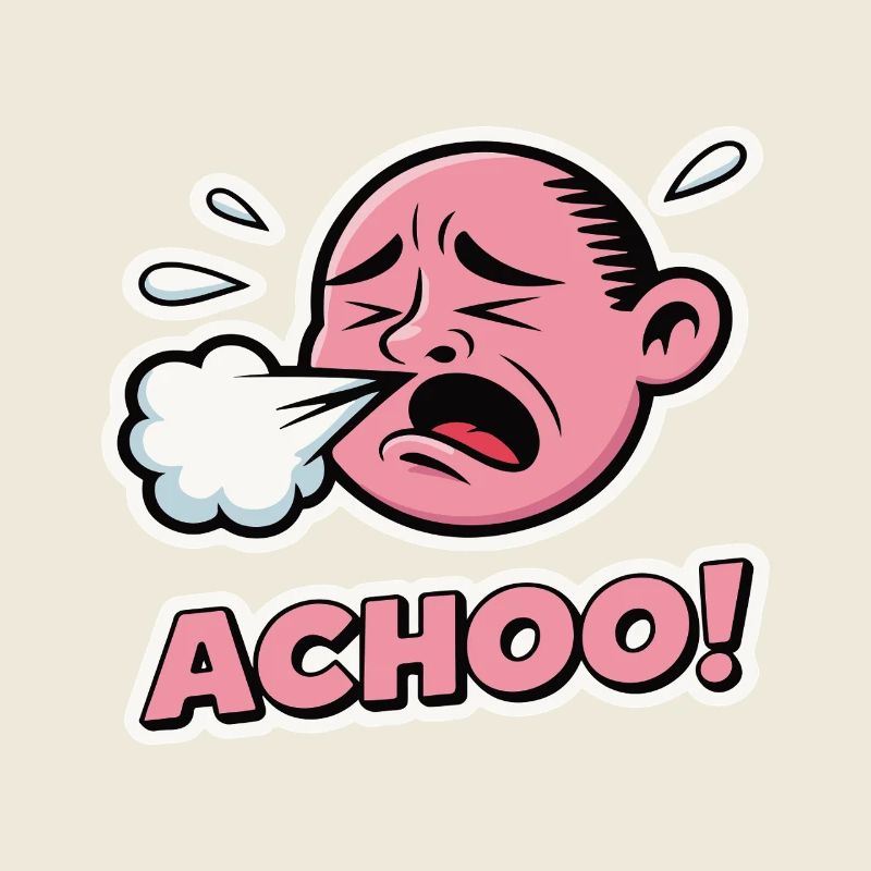 Vintage Comic Éternuement Expression Design