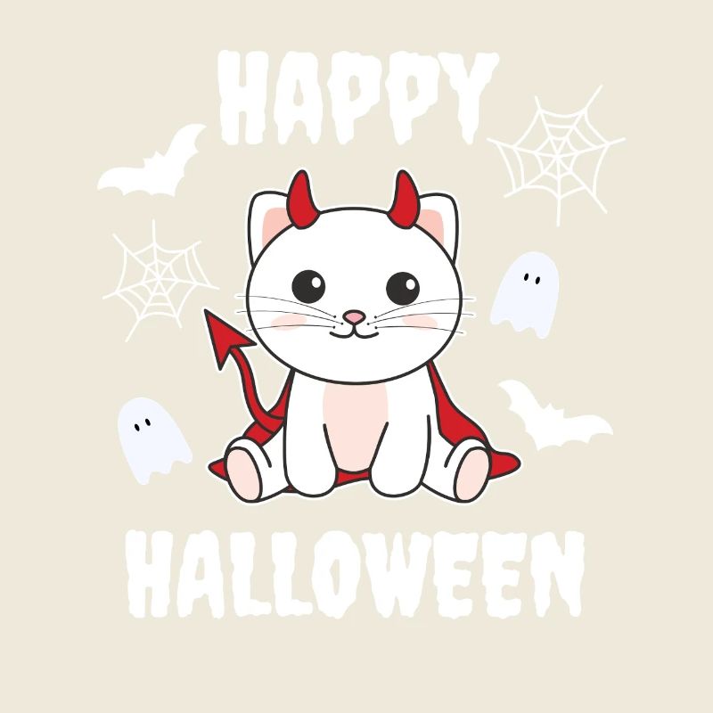 Costume de diable pour chat joyeux Halloween