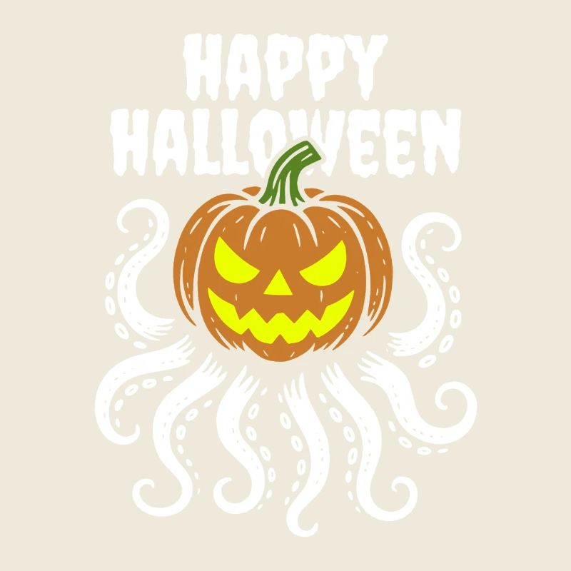 Happy Halloween - Octopus Pumpkin with Tentacles
