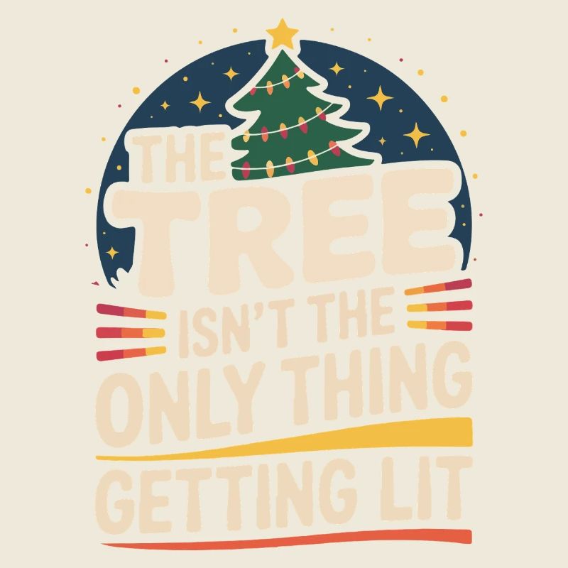 Warming Christmas humor with Christmas tree and text