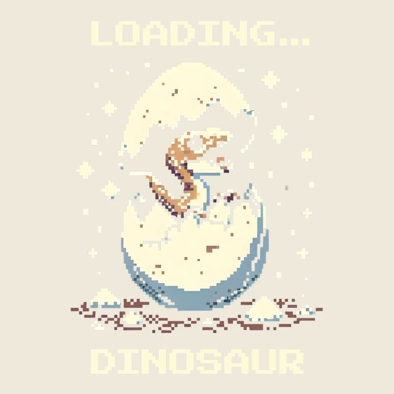 Charges... Dinosaure | Rétro Dino Pixel Art