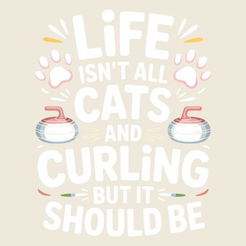 Curling Dire Chats Drôle Curling Cadeau