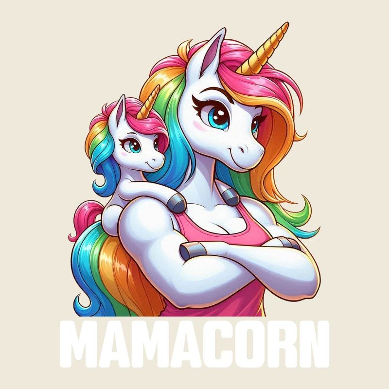 Mama Einhorn Mamacorn Mutter Tochter Dadacorn