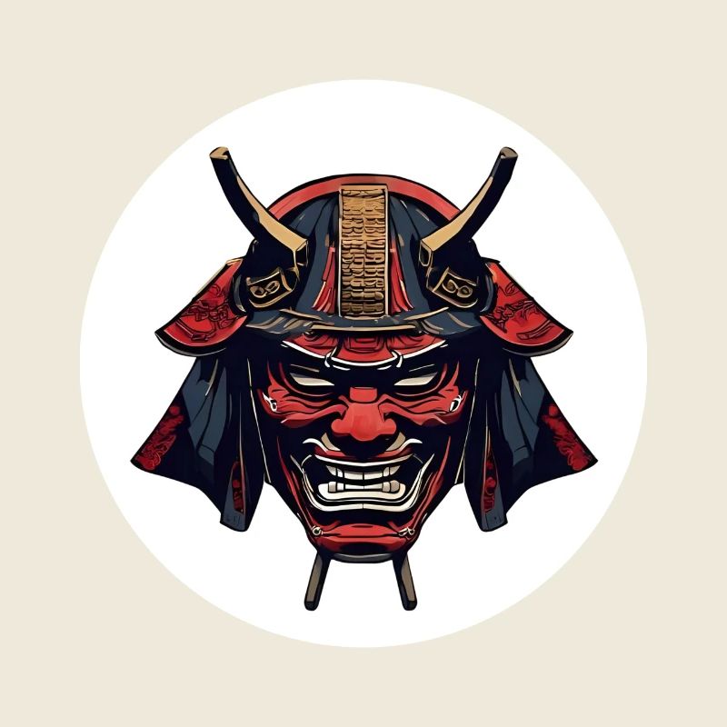 Casque de démon Oni rouge