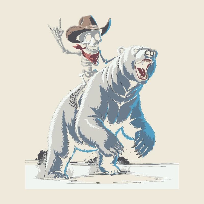 Knochen Cowboy reitet Eisbär