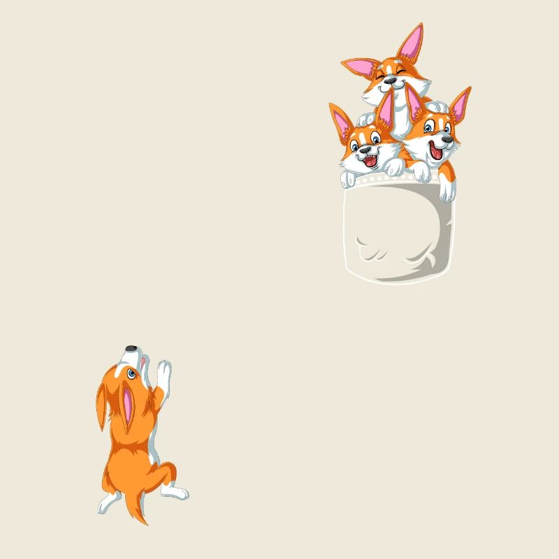 Lustiges Corgi-Taschen-Eimer-Hemd