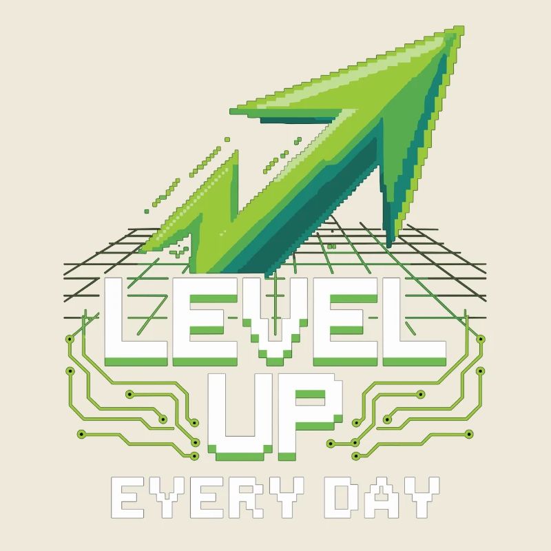 Gaming Shirt mit Pixel Pfeil – Tägliche Motivation