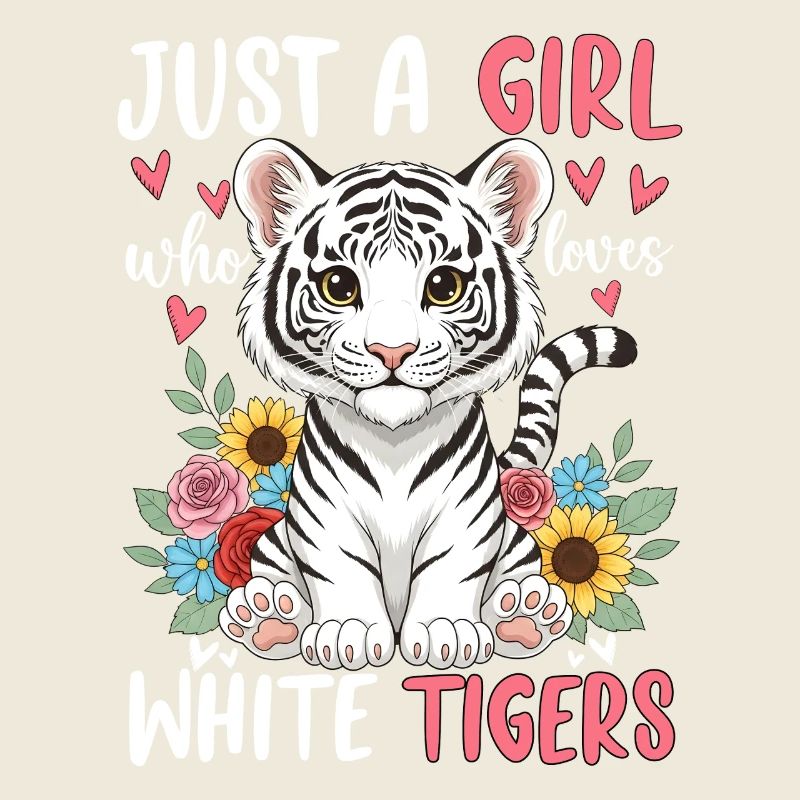 Nur ein Mädchen liebt Weiße Tiger