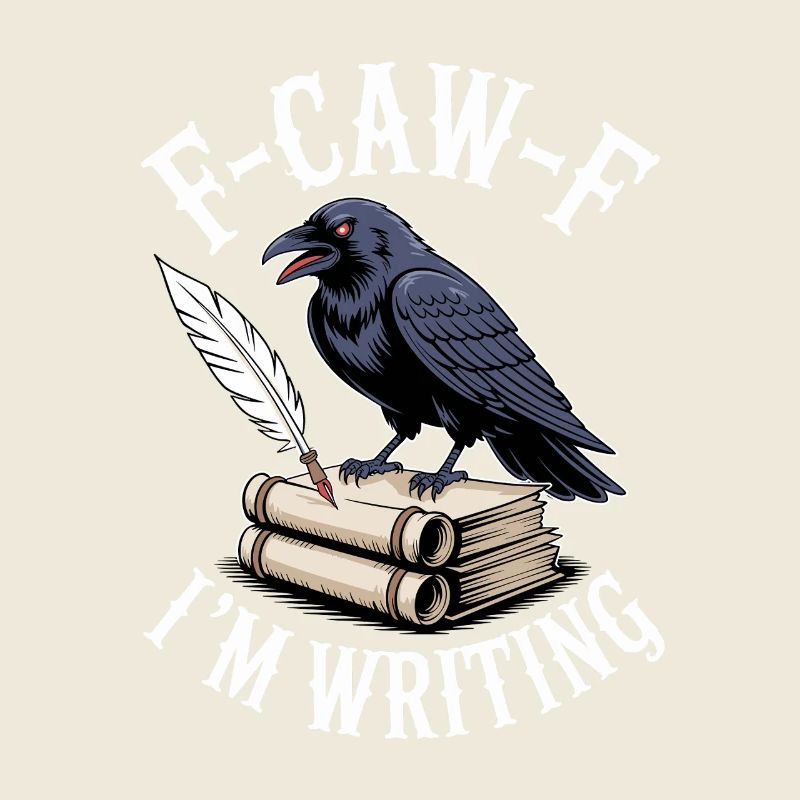 Raven quill and scrolls